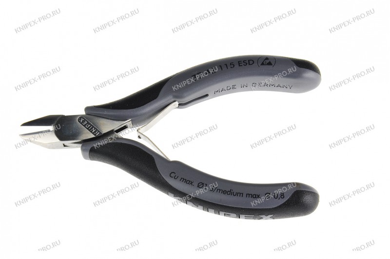 Кусачки, Knipex 77 42 11 5ESD, для электроники, полированные, двухкомпонентные чехлы, антистатические ESD, 115 mm, KN-7742115ESD Кусачки, Knipex 77 42 11 5ESD, для электроники, полированные, двухкомпонентные чехлы, антистатические ESD, 115 mm, KN-7742115ESD