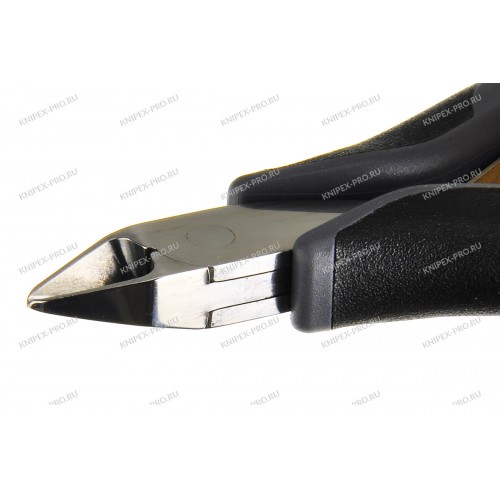 Кусачки, Knipex 77 42 11 5ESD, для электроники, полированные, двухкомпонентные чехлы, антистатические ESD, 115 mm, KN-7742115ESD