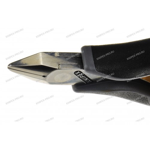 Кусачки, Knipex 77 42 11 5ESD, для электроники, полированные, двухкомпонентные чехлы, антистатические ESD, 115 mm, KN-7742115ESD