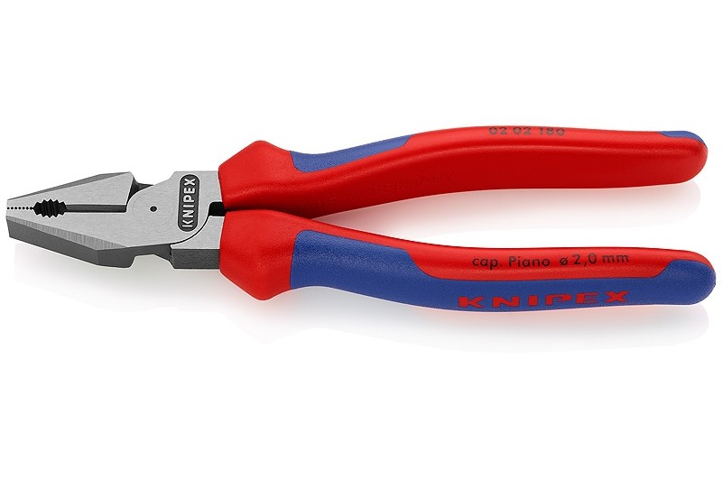 Плоскогубцы Knipex 02 02 180, комбинированные особой мощности, с двухкомпонентными чехлами, 180 mm, KN-0202180 Плоскогубцы Knipex 02 02 180, комбинированные особой мощности, с двухкомпонентными чехлами, 180 mm, KN-0202180