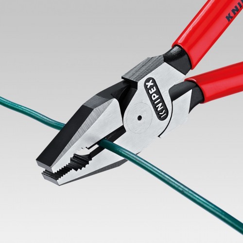 Плоскогубцы Knipex 02 02 180, комбинированные особой мощности, с двухкомпонентными чехлами, 180 mm, KN-0202180