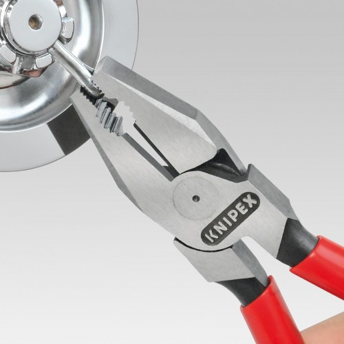 Плоскогубцы Knipex 02 02 180, комбинированные особой мощности, с двухкомпонентными чехлами, 180 mm, KN-0202180