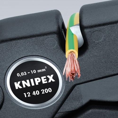 Стриппер Knipex 12 40 200, самонастраивающийся, патентованный, 0, 03 - 10, 0 кв.мм, KN-1240200