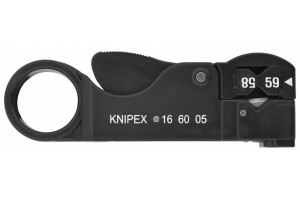 Стриппер Knipex 16 60 05 SB для снятия изоляции с коаксиальных кабелей, RG 58, RG 59 + RG 62, KN-166005SB