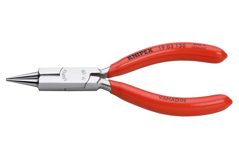 Круглогубцы Knipex 19 03 130, с режущей кромкой, хромированные, 130 mm, KN-1903130 Круглогубцы Knipex 19 03 130, с режущей кромкой, хромированные, 130 mm, KN-1903130
