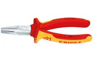 Длинногубцы Knipex 20 06 160, с плоскими губками, хромированные, диэлектрические VDE 1000V, 160 mm, KN-2006160