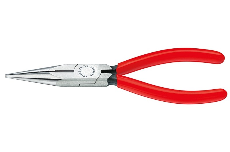 Длинногубцы Knipex 25 01 140, с плоскими губками и режушими кромками, радиомонтажные, 140 mm, KN-2501140