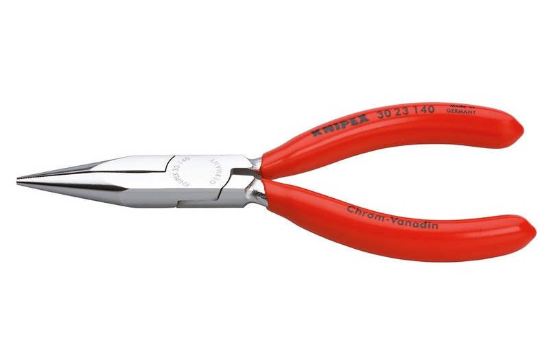 Длинногубцы Knipex 30 23 140, без режущих кромок, однокомпонентные чехлы, хромированные, 140mm, KN-3023140