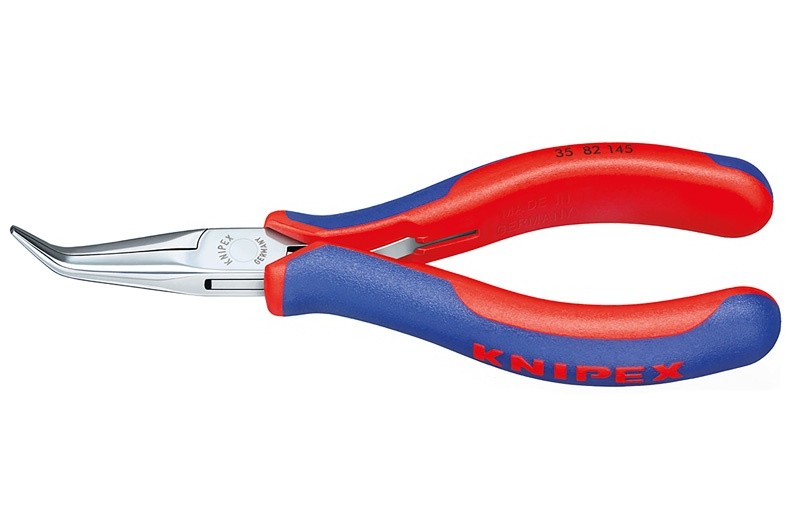 Плоскогубцы Knipex 35 82 145, для электроники, коробчатый шарнир, зеркально полированные, изогнутые ∡45°, 145 мм, KN-3582145 Плоскогубцы Knipex 35 82 145, для электроники, коробчатый шарнир, зеркально полированные, изогнутые ∡45°, 145 мм, KN-3582145