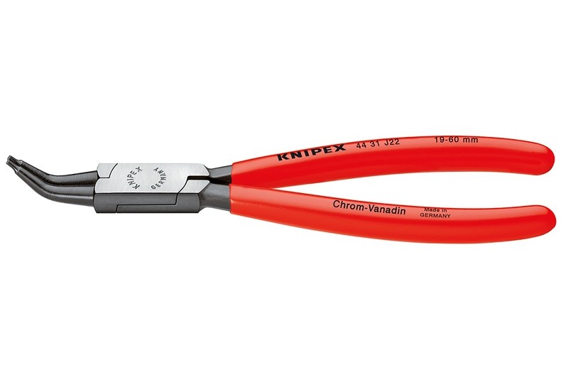 Щипцы Knipex 44 31 J12, для стопорных колец (внутренних), изогнутые ∡45°, чернёные, для отверстий ⌀ 12-25 мм, KN-4431J12 Щипцы Knipex 44 31 J12, для стопорных колец (внутренних), изогнутые ∡45°, чернёные, для отверстий ⌀ 12-25 мм, KN-4431J12