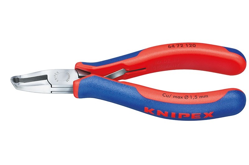 Кусачки Knipex 64 72 120, торцевые для электроники, коробчатый шарнир, полированные, 120 mm, KN-6472120