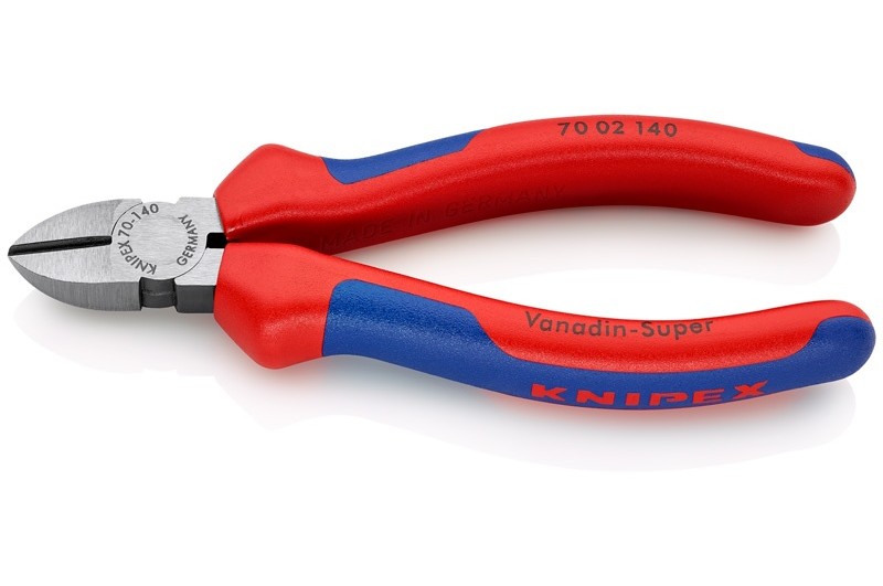Кусачки боковые Knipex 70 02 140, с двухкомпонентными пластиковыми чехлами, 140 mm, KN-7002140