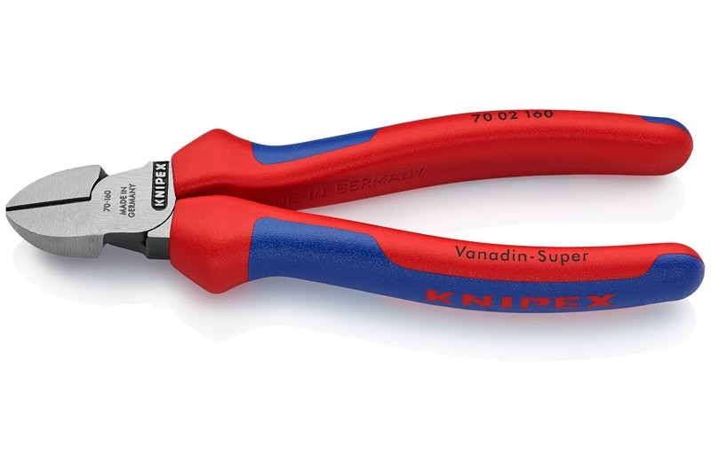Кусачки боковые Knipex 70 02 160, с двухкомпонентными пластиковыми чехлами, 160 mm, KN-7002160 Кусачки боковые Knipex 70 02 160, с двухкомпонентными пластиковыми чехлами, 160 mm, KN-7002160