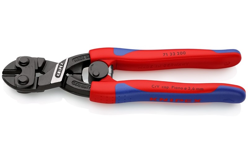 Болторез Knipex 71 32 200, CoBolt® с выемкой в режущей кромке, с двухкомпонентными ручками, черненые, 200 mm, KN-7132200