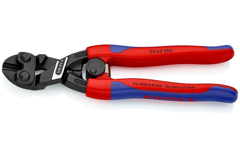 Болторез Knipex 72 62 200, CoBolt® изогнутая головека под углом ∡20°, фосфатированный, без фаски, 200 mm, KN-7262200