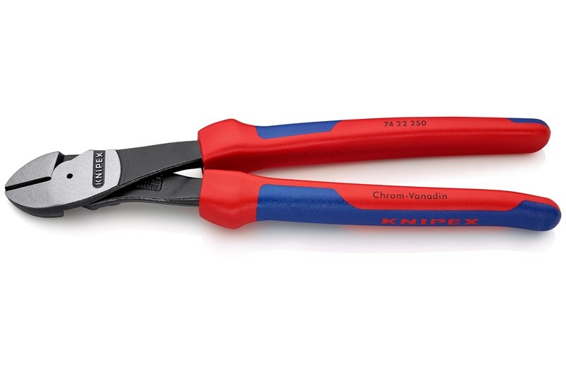 Кусачки Knipex 74 22 250, боковые, особой мощности, двухкомпонентные чехлы, полированные, изогнутые ∡12°, 250 mm, KN-7422250 Кусачки Knipex 74 22 250, боковые, особой мощности, двухкомпонентные чехлы, полированные, изогнутые ∡12°, 250 mm, KN-7422250