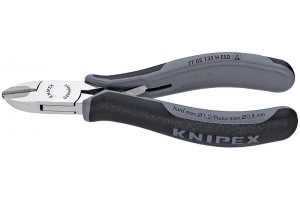 Кусачки Knipex 77 02 13 5HESD, для электроники, твердосплавные лезвия, антистатические ESD, 135 mm, KN-7702135HESD