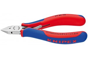 фото для товара Кусачки, Knipex 77 42 11 5SB, для электроники, коробчатый шарнир, полированные, двухкомпонентные чехлы, в блистерной упаковке, 115 mm, KN-7742115SB, KN-7742115SB, 8926 руб., KN-7742115SB, , АКЦИИ