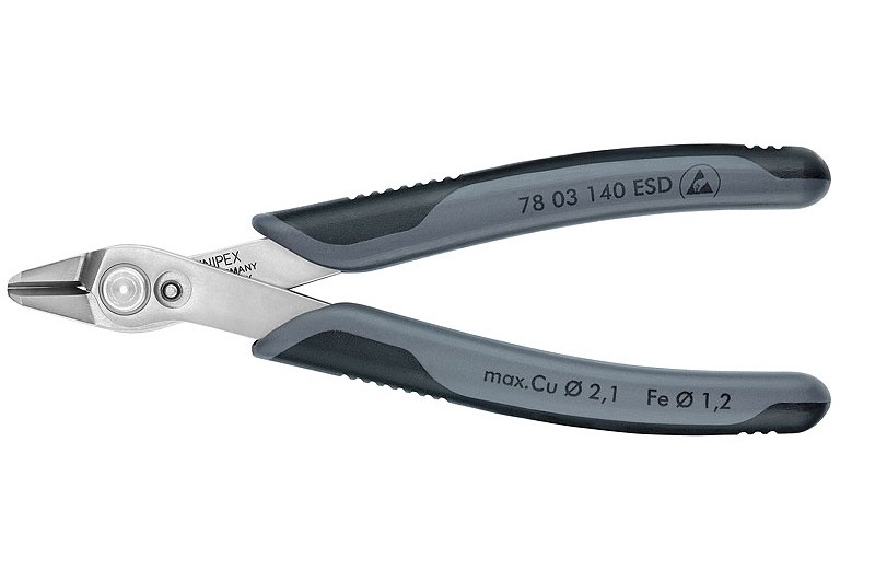 Кусачки Knipex 78 03 14 0ESD, Electronic Super Knips® XL ESD, для электроники, антистатические, прицезионные, 140 mm, KN-7803140ESD Кусачки Knipex 78 03 14 0ESD, Electronic Super Knips® XL ESD, для электроники, антистатические, прицезионные, 140 mm, KN-7803140ESD