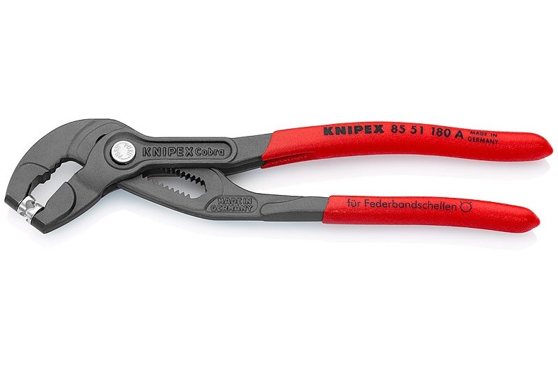 Щипцы Knipex 85 51 18 0A, для пружинных хомутов, фосфатированные, серого цвета, 180 mm, KN-8551180A