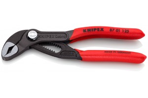 Клещи переставные Knipex 87 01 125, Cobra, с однокомпонентными ручками, чернёные, 125 mm, KN-8701125