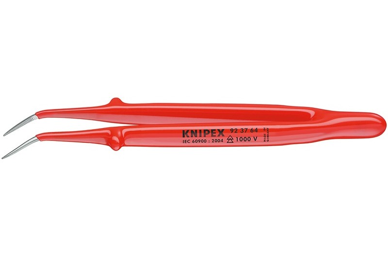 Пинцет Knipex 92 37 64, диэлектрический VDE 1000V, ∡45°, 150 mm, KN-923764