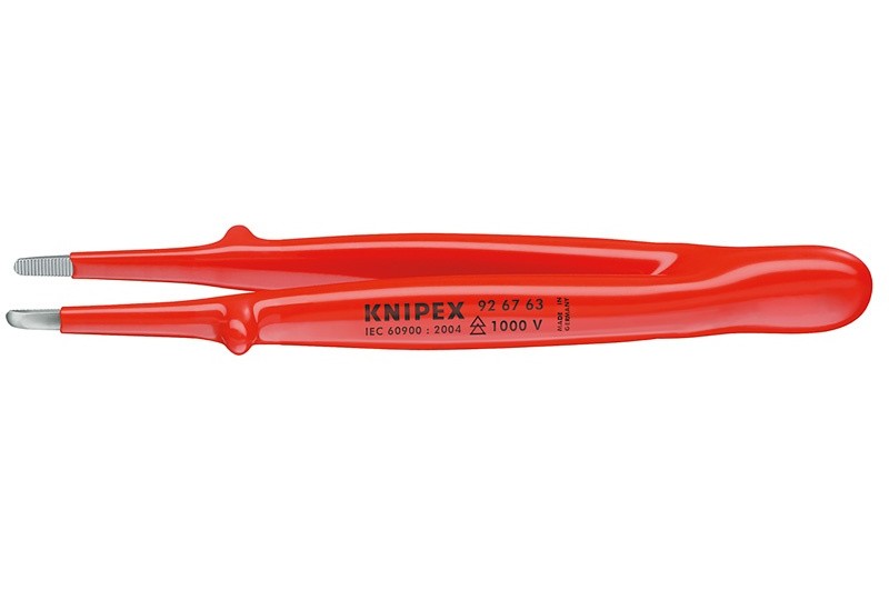Пинцет Knipex 92 67 63, диэлектрический VDE 1000V, 145 mm, KN-926763