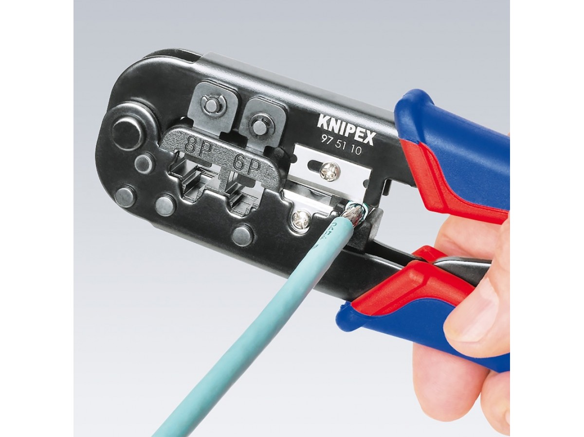 Купить Пресс-клещи Knipex 97 51 10, для опрессовки RJ разъёмов, 6