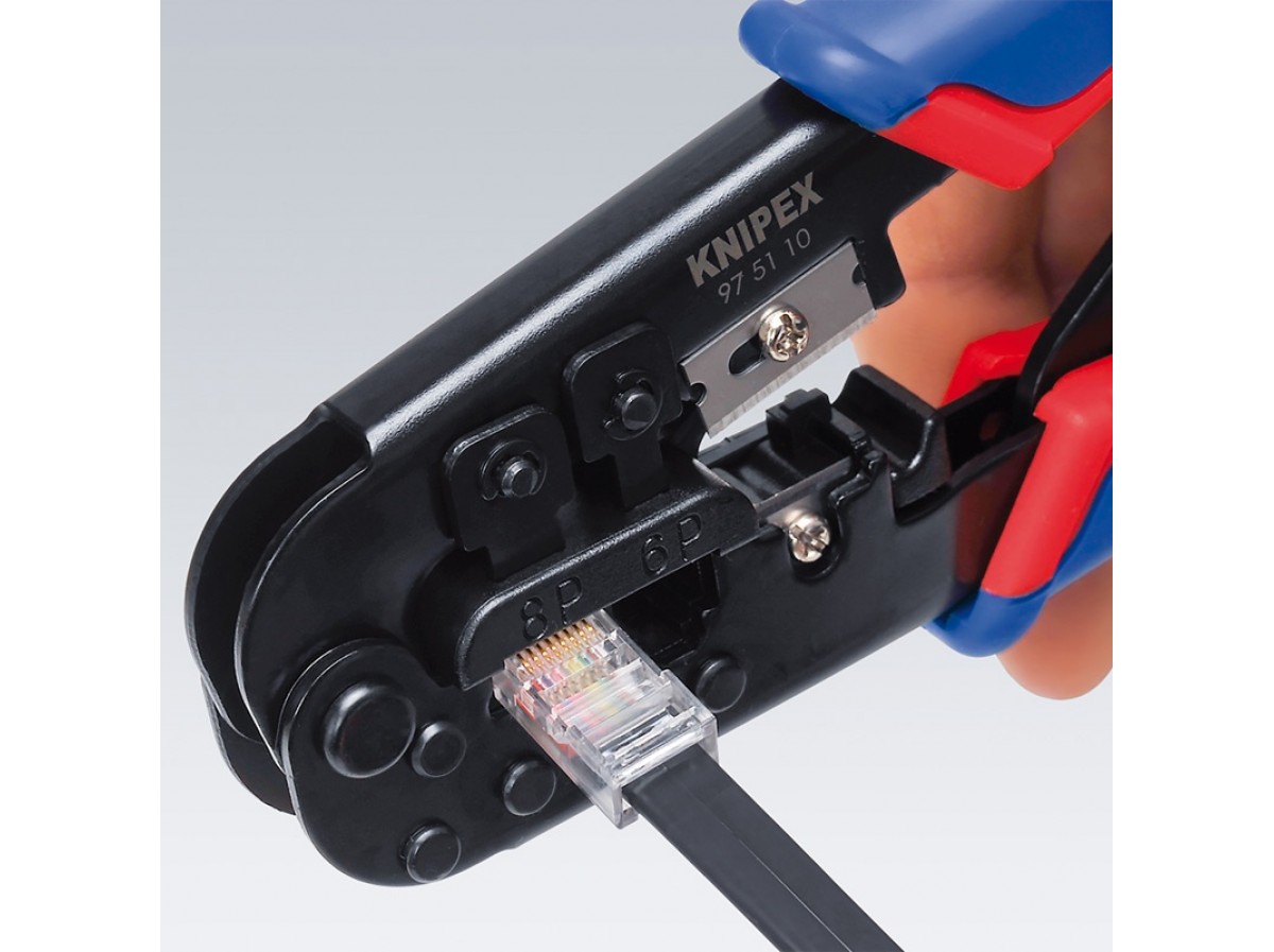 Купить Пресс-клещи Knipex 97 51 10, для опрессовки RJ разъёмов, 6