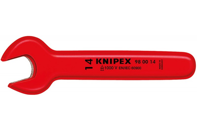 Ключ Knipex 98 00 08, диэлектрический VDE 1000V, рожковый односторонний, ∡15°, 8, 0 mm, KN-980008