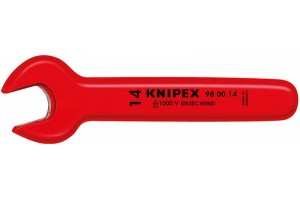 фото для товара Ключ Knipex 98 00 10, диэлектрический VDE 1000V, рожковый односторонний, ∡15°, 10, 0 mm, KN-980010, KN-980010, 3688 руб., KN-980010, KNIPEX, Ключ рожковый односторонний VDE 1000V