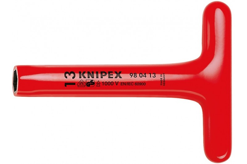 Ключ Т-образный Knipex 98 05 17, диэлектрический VDE 1000V, удлинённый, 17, 0 mm, KN-980517