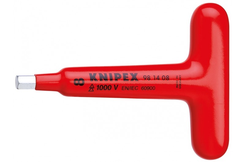 Отвертка Knipex 98 14 06, шестигранная, диэлектрический VDE 1000V, с Т-образной ручкой, 6, 0 mm, KN-981406 Отвертка Knipex 98 14 06, шестигранная, диэлектрический VDE 1000V, с Т-образной ручкой, 6, 0 mm, KN-981406