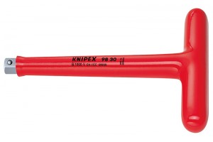 Изолированная Т-образная ручка Knipex 98 30, VDE 1000V с внешним квадратом 3/8", 165 mm, KN-9830
